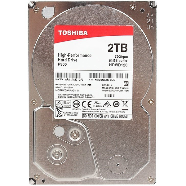 

Жесткий диск 3,5″ 2TB Toshiba P300 (HDWD120UZSVA)