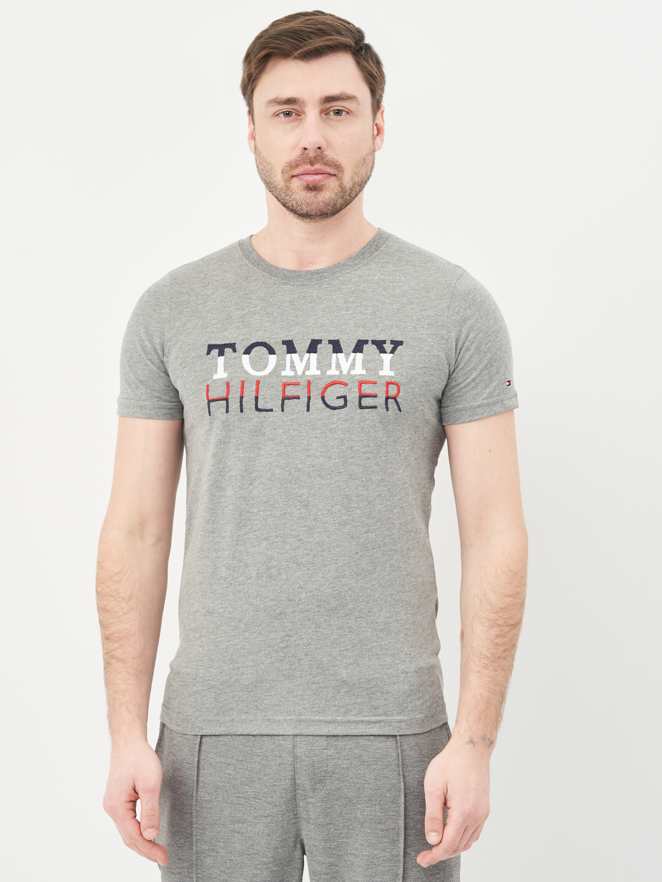 Акція на Футболка Tommy Hilfiger 10575.3 2XL (52) Сіра від Rozetka