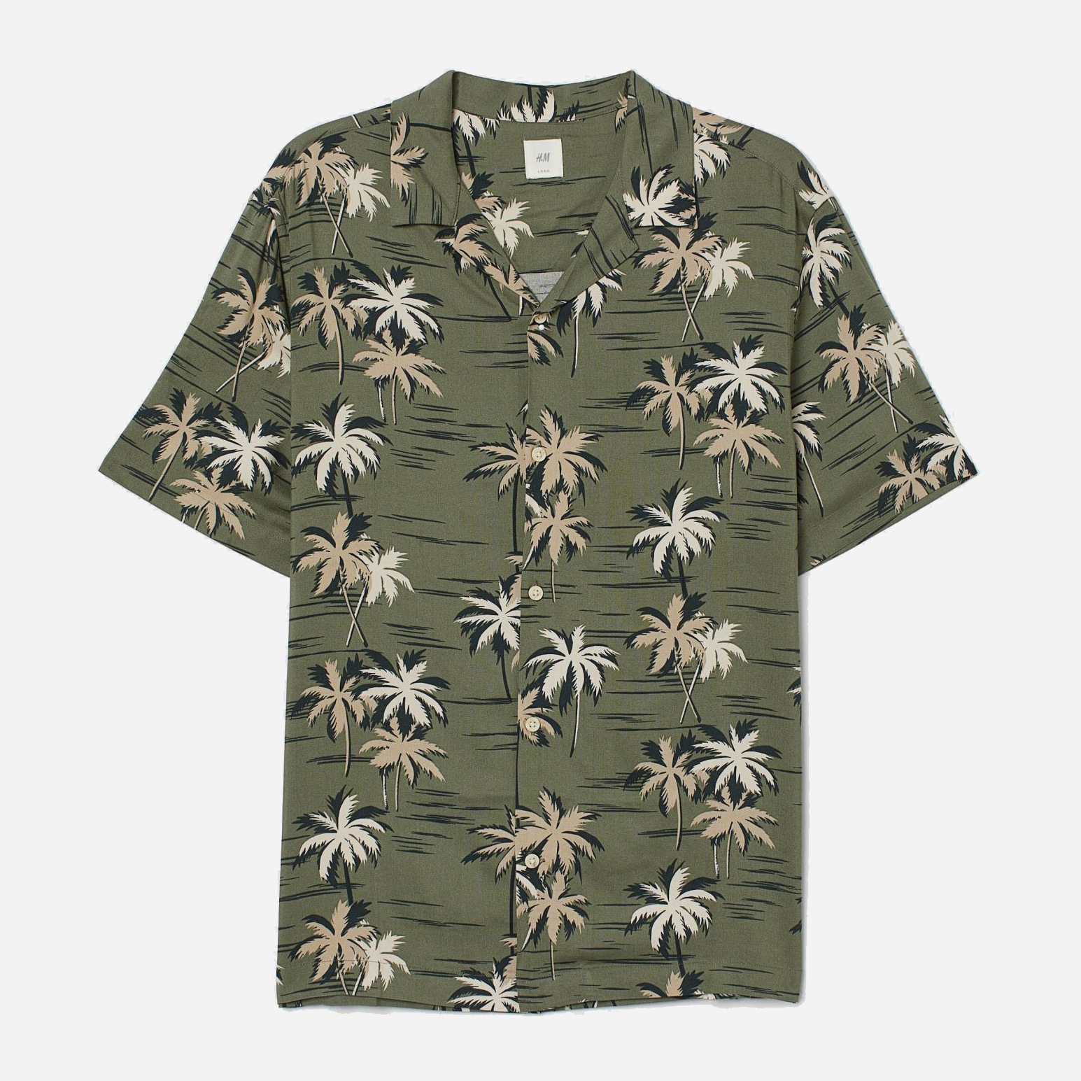 

Рубашка H&M 8302731sm XL Хаки с пальмами
