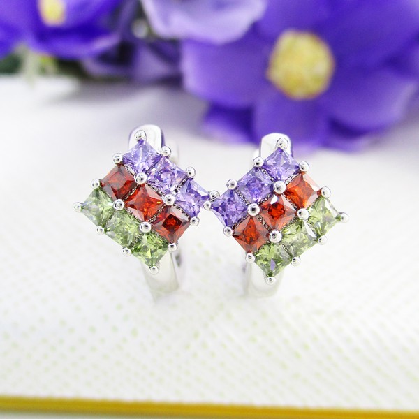 

Серьги Xuping с разноцветными фианитами родиум 5755000