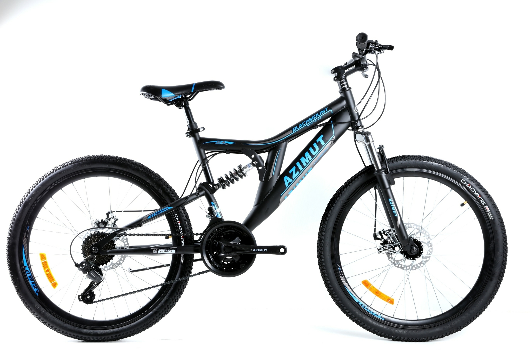 

Велосипед Azimut Blackmount 2021 24" 16" Black / Blue (Blackmount/FRD)