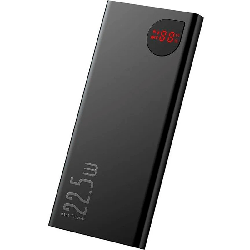 

УМБ Baseus Adaman Metal Display 5A 2USB 3.0 PD 10000mAh Lightning-MicroUSB-Type-C Black (PPIMDA-B0A)