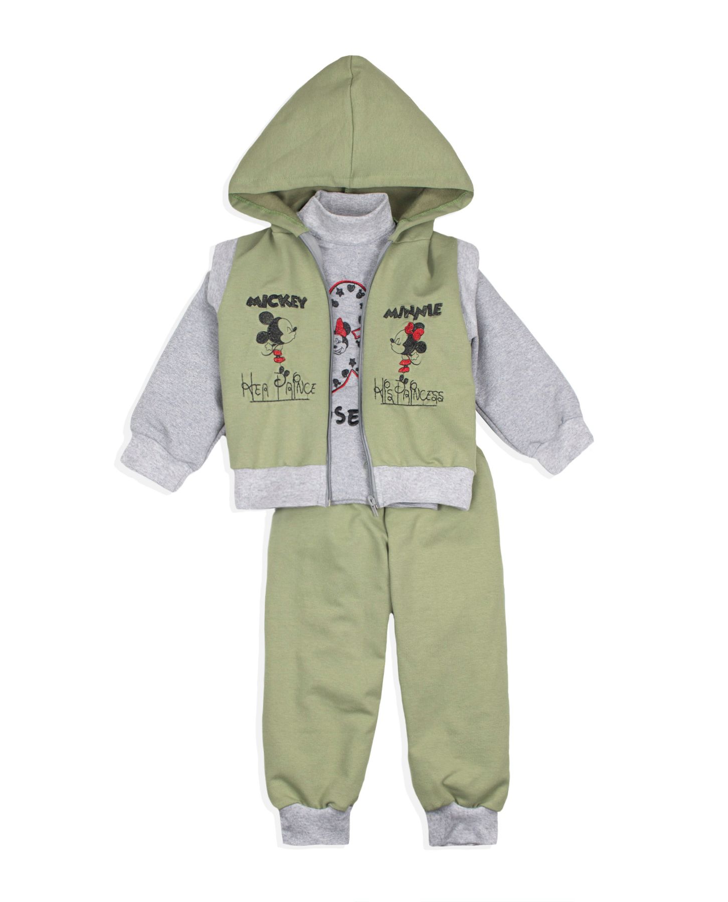 

Костюм Lio "Поцелуйчик" Оливковый с серым 80 см Двунитка