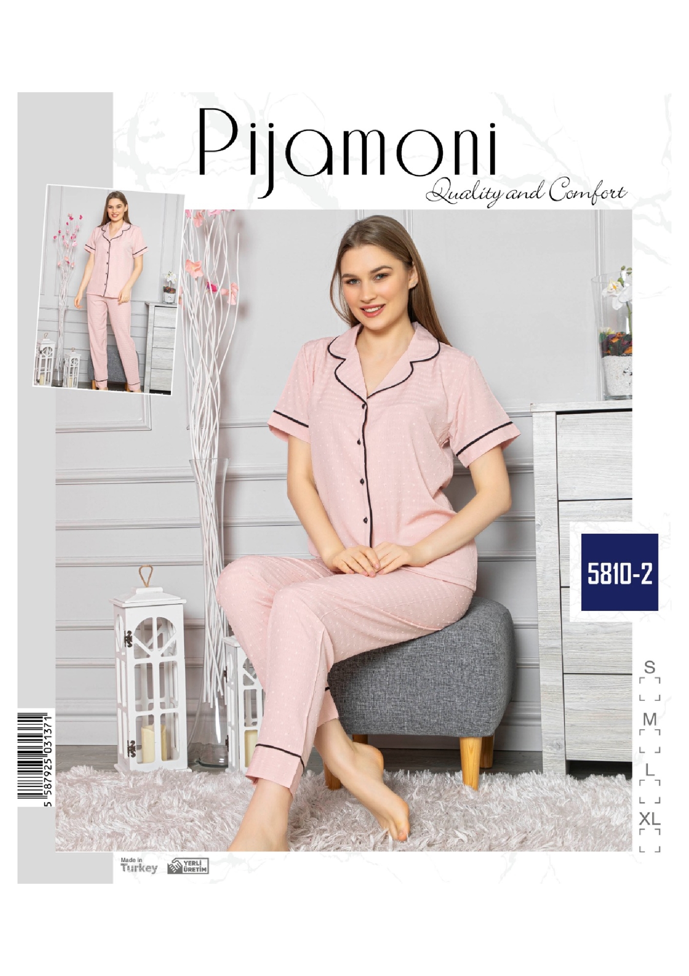 

Жіноча піжама Pijamoni 5810-2 M Розовый