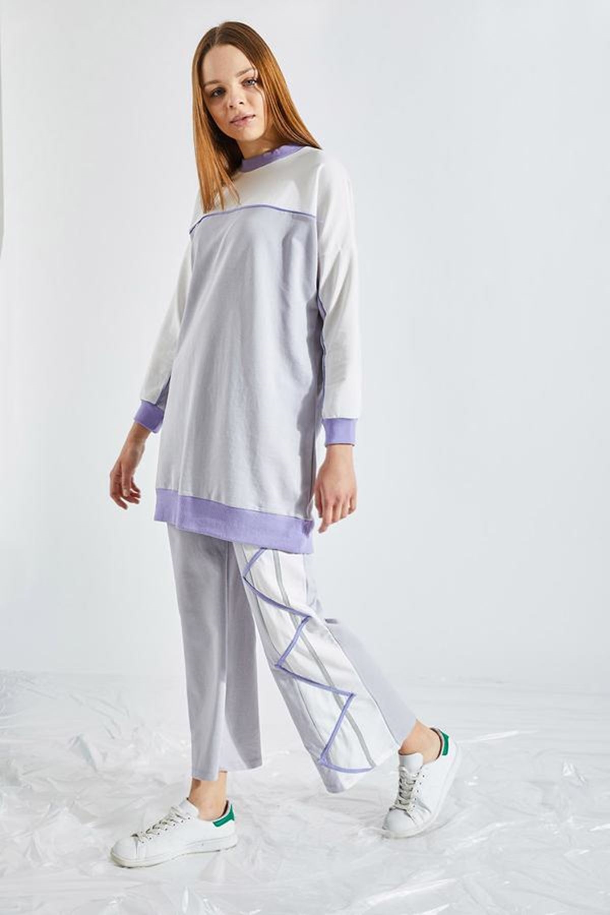 

Жіночий костюм 2-нитки Zafoni 8073 L/XL Серый
