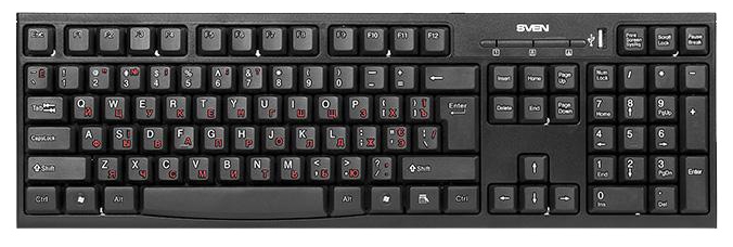 

Клавиатура Sven Standard 304 USB+HUB (304 Standard USB+HUB, black)
