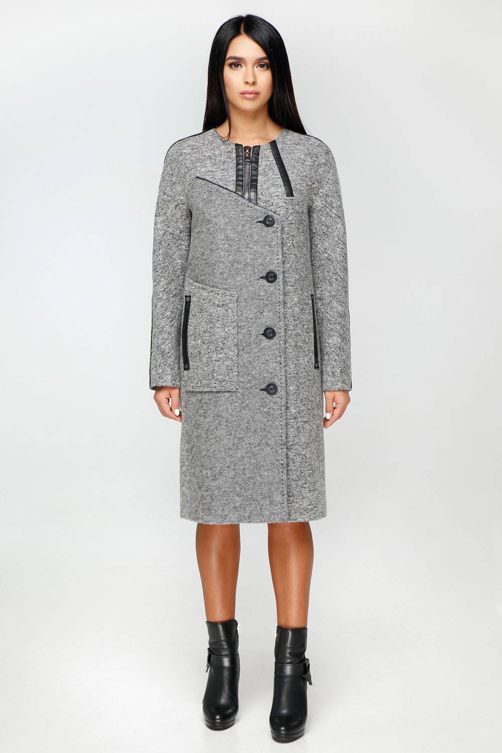 

Пальто В-1154 Bouclet Alpaca AGU Тон 105 46