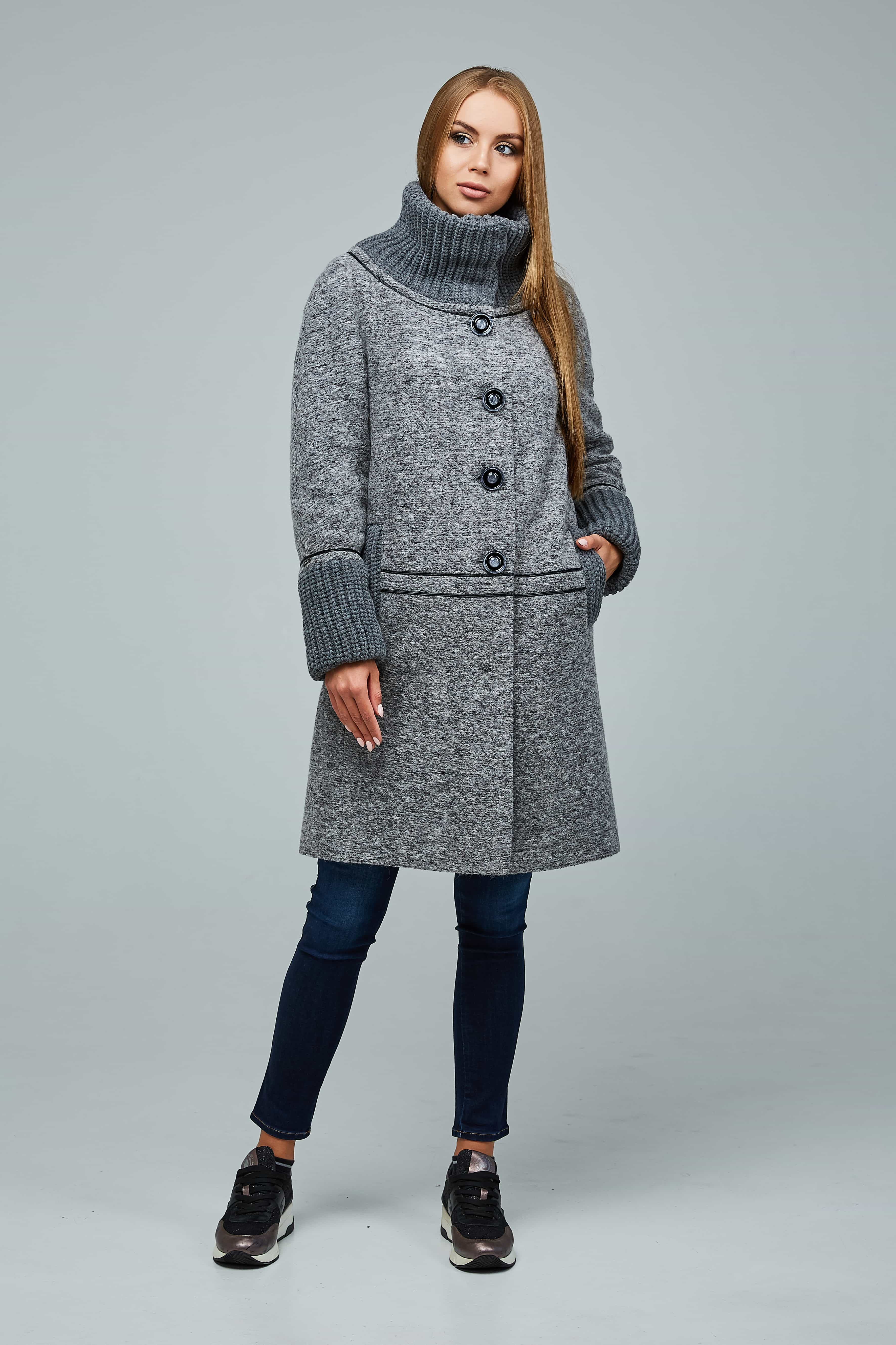 

Пальто В-1066 Bouclet Alpaca AGU Тон 105 44