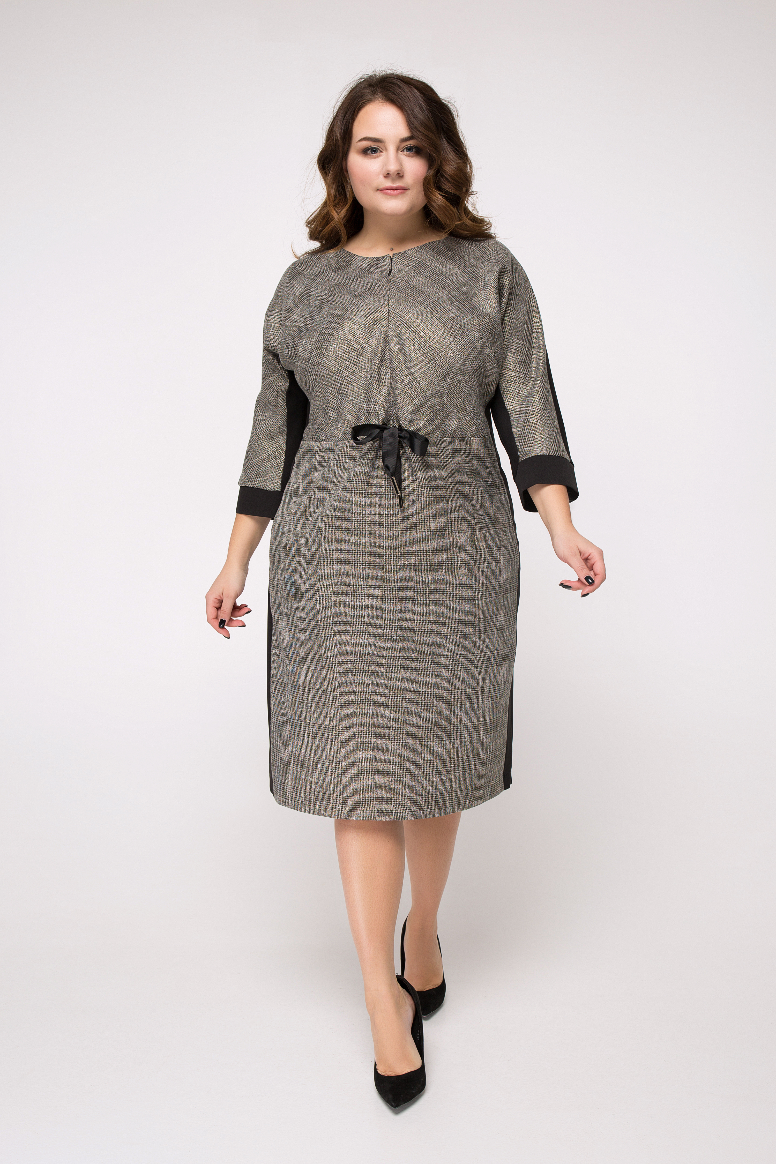 

Платье "Алуста" (черный+серый) 50 (XL)