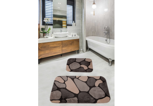 

Набор ковриков для ванной комнаты Diva Stone Grey 60*100+50*60 Разноцветный