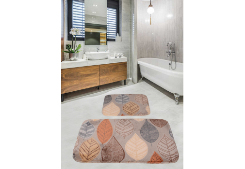 

Набор ковриков для ванной комнаты Diva Yaprak Grey 60*100+50*60 Разноцветный