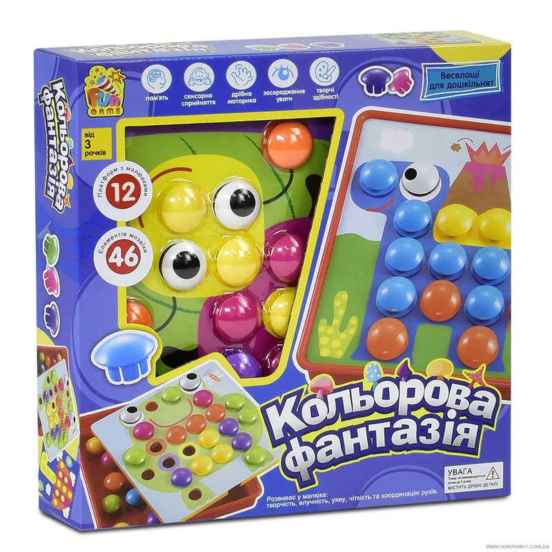 

Мозайка FUN GAME 12 платформ с рисунками 46 элементов в коробке 7033