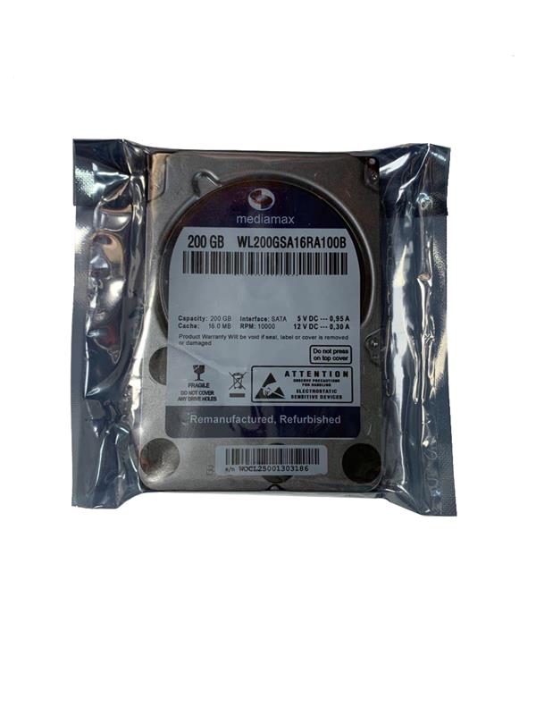 

HDD 2.5" SATA 200GB Mediamax 10000rpm 16MB (WL200GSA16RA100B) Refurbished