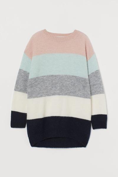 

Длинный джемпер H&M 146/152 (150/76) Бирюзовый/Широкая полоска