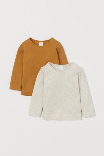 

Упаковка 2 трикотажных топа H&M 80 (80/48) Желтовато-бежевый/Натуральный