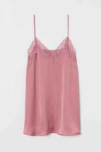 

Атласная ночная сорочка H&M XL (175/116А) Приглушенный розовый