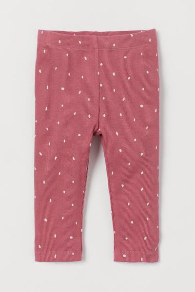 

Леггинсы рельефной вязки H&M 74 (73/47) Малиновый/Горошек