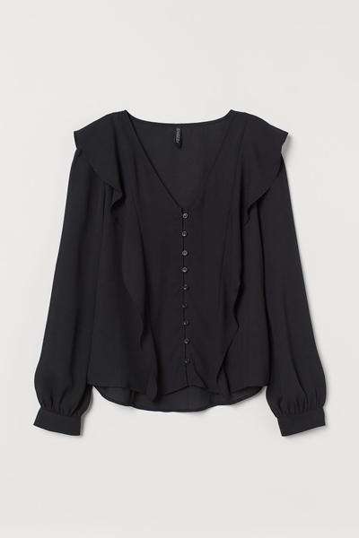 

Блузка с оборками H&M 32 (155/76А) Черный