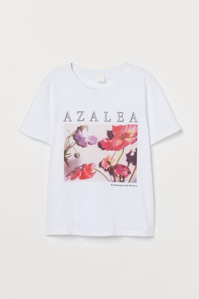 

Трикотажная футболка H&M XS(160/80А) Белый/Азалия