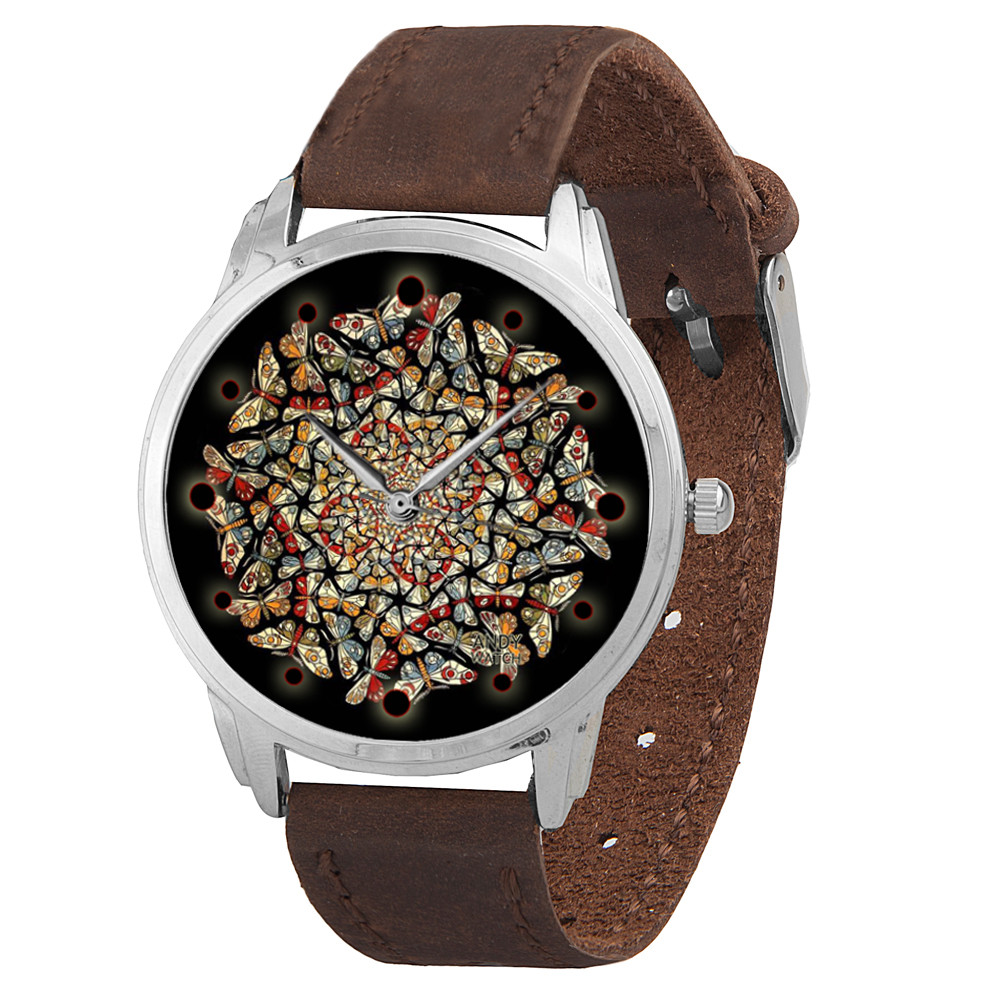 

Дизайнерские Наручные часы AndyWatch Абстракция из бабочек Корычневые