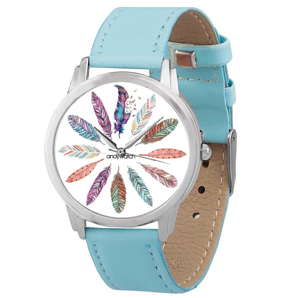 

Дизайнерские Наручные часы Andywatch Перья Голубые