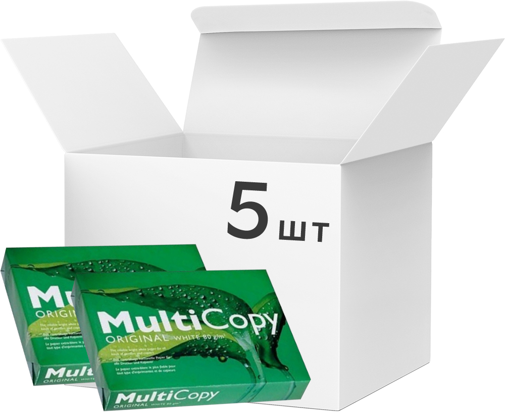 Акція на Набор бумаги офисной Multicopy А4 80 г/м2 класс A 500 листов х 5 пачек Белой (7318826579005) від Rozetka UA
