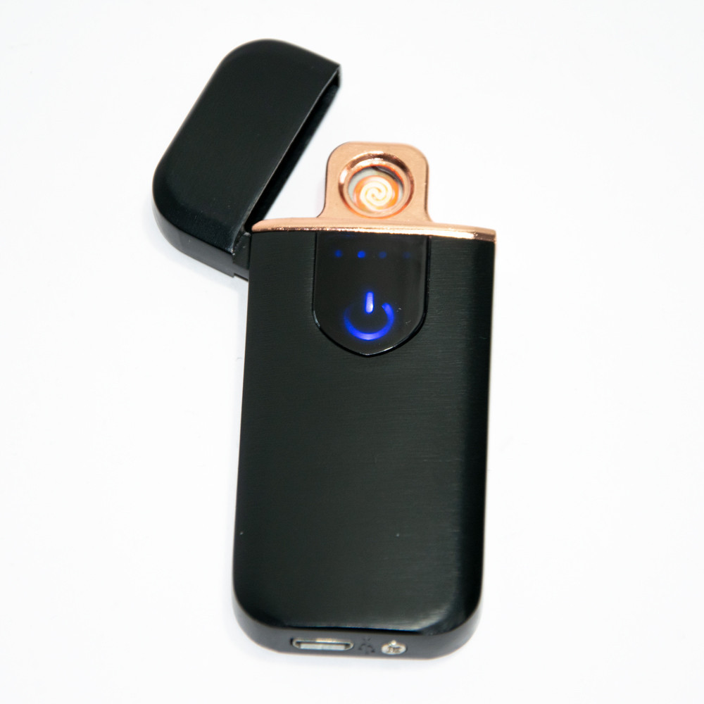 

Электронная аккумуляторная спиральная зажигалка сенсорная Classic Fashionable Lighter, Чёрная - глянцевая