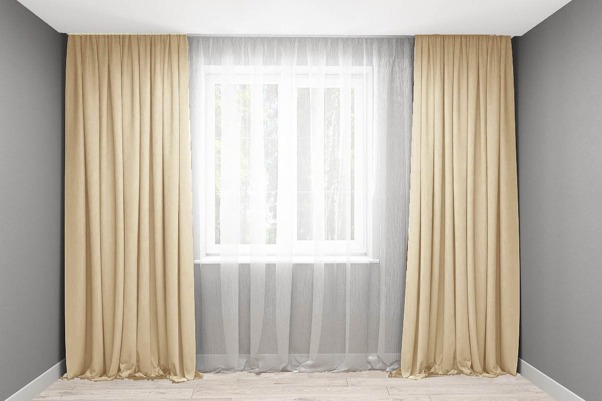 

Шторы Декорин Диамант 250x270 см 2 шт теплый Миндально-Бежевые