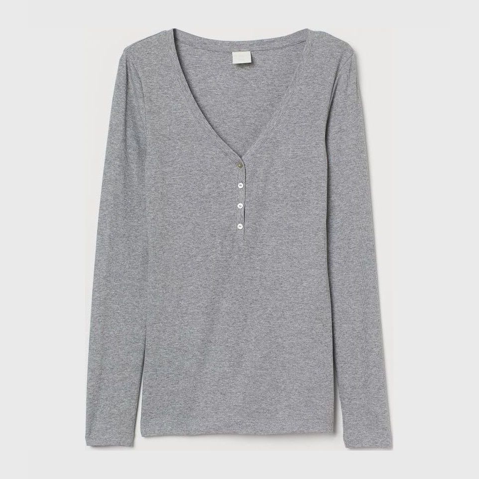 

Лонгслив H&M 0819520006 S (165/88А) Светло-серый меланж