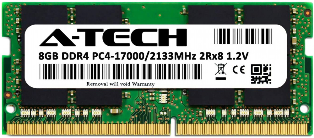 

Оперативная память A-Tech 8GB DDR4-2133 (PC4-17000) SODIMM 2Rx8 (AT8G1D4S2133ND8N12V)
