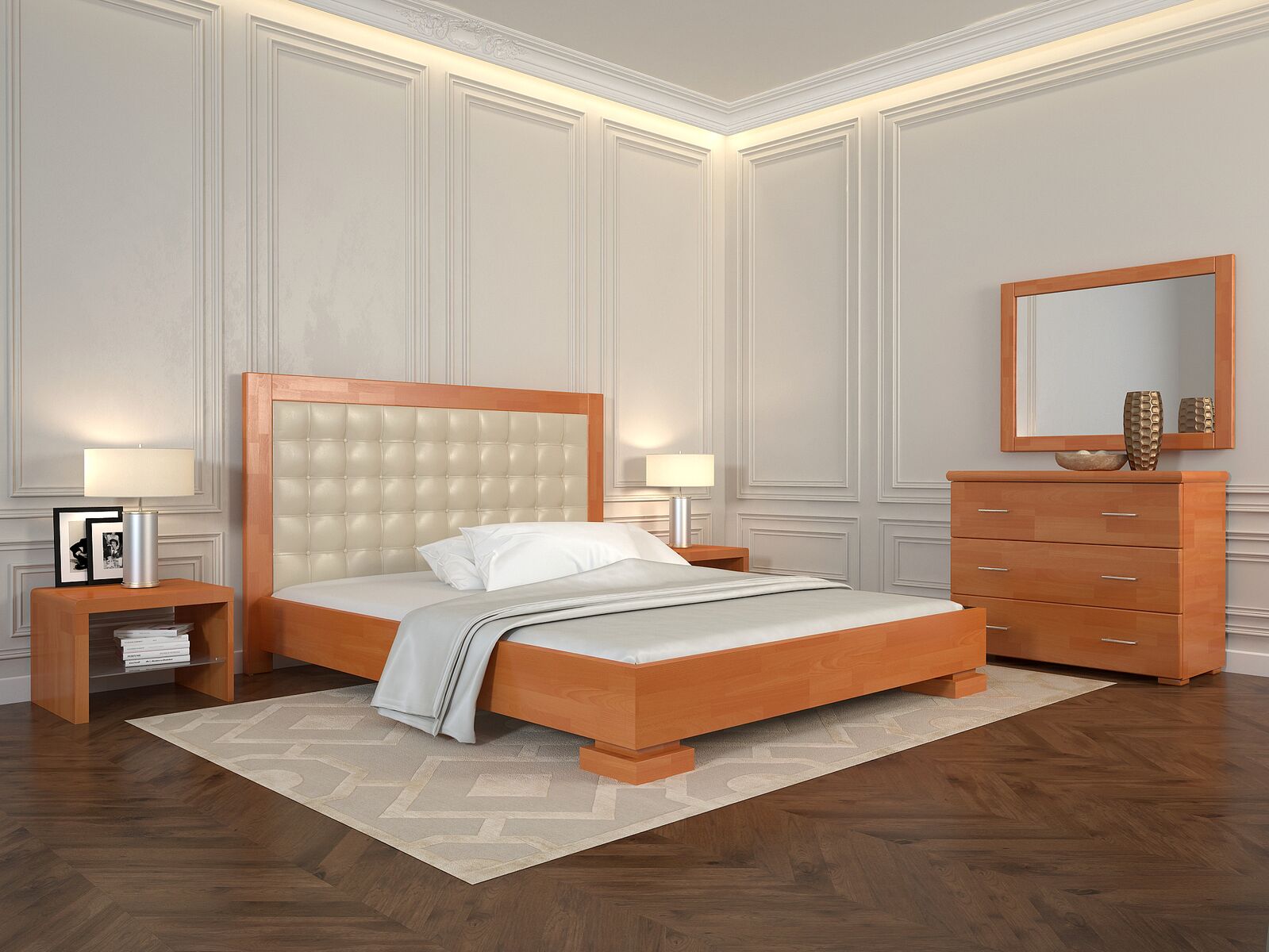 

Кровать Arbordrev Подиум квадраты (160*200) сосна Ольха + Boston 02