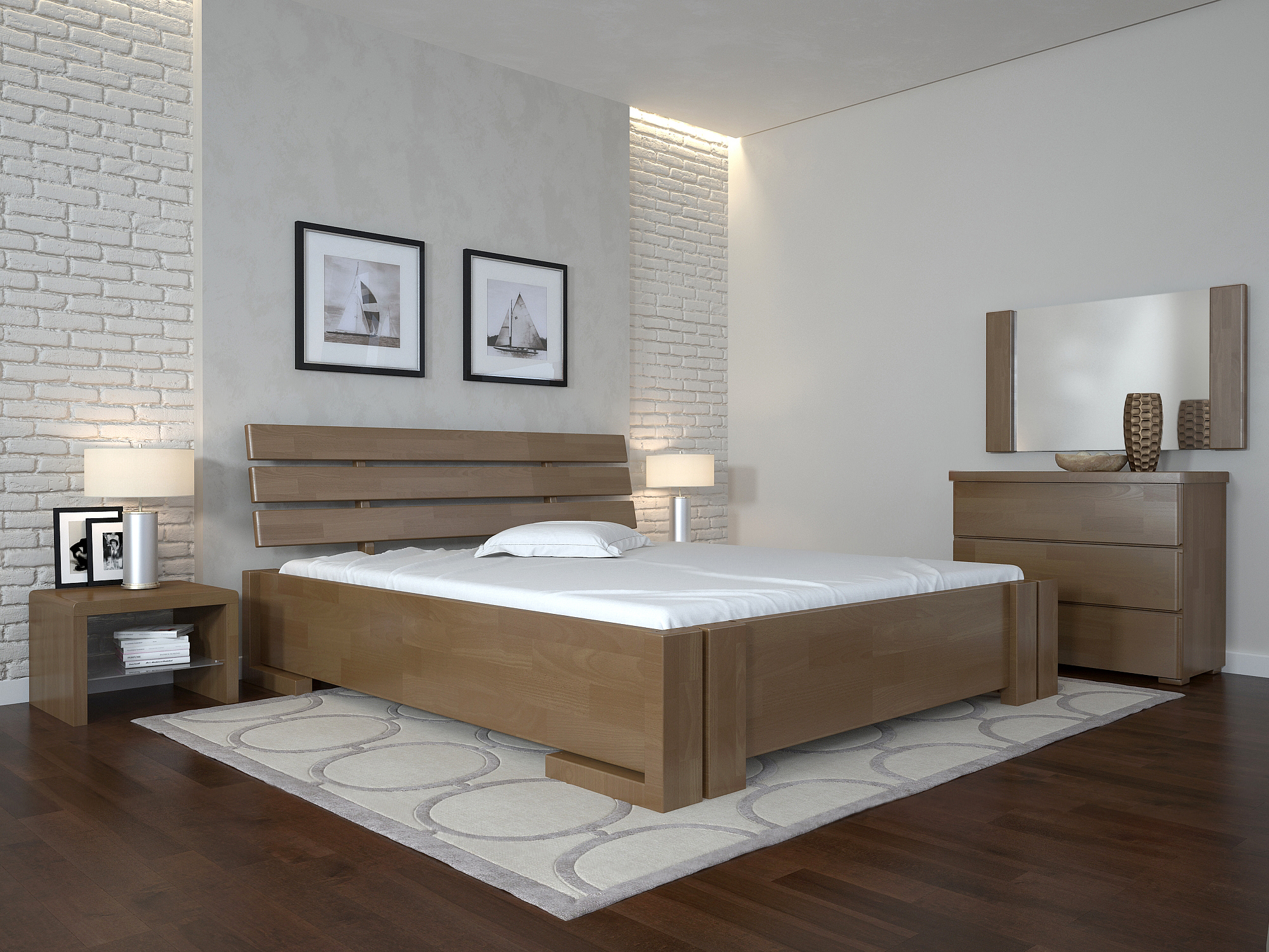

Кровать Arbordrev Домино без ПМ (120*200) бук Светлый орех