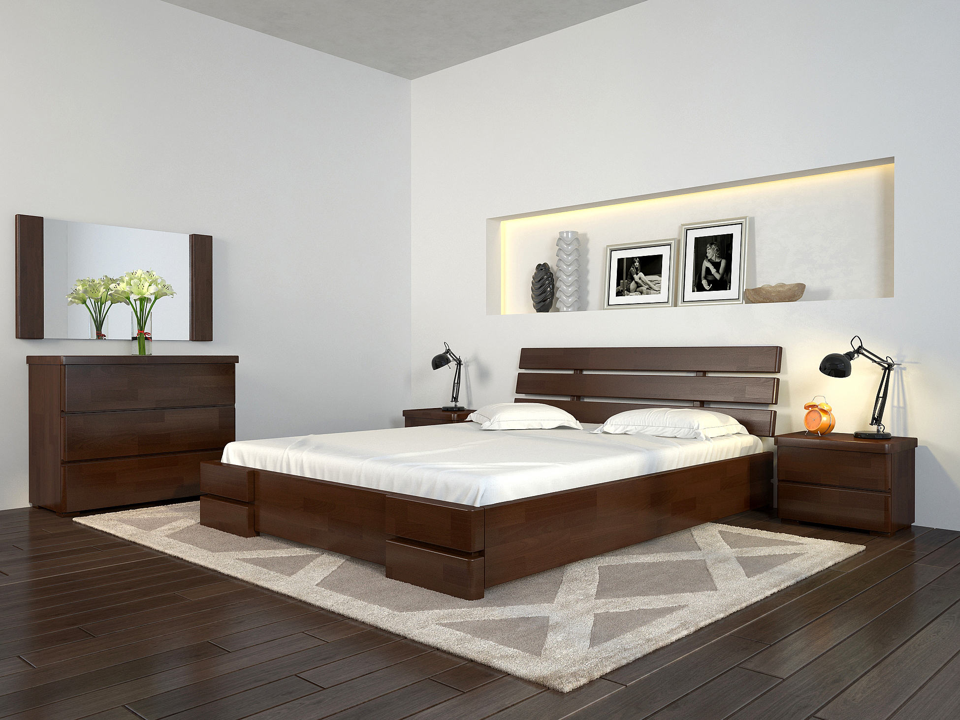 

Кровать Arbordrev Дали Люкс без ПМ (160*200) сосна Темный орех