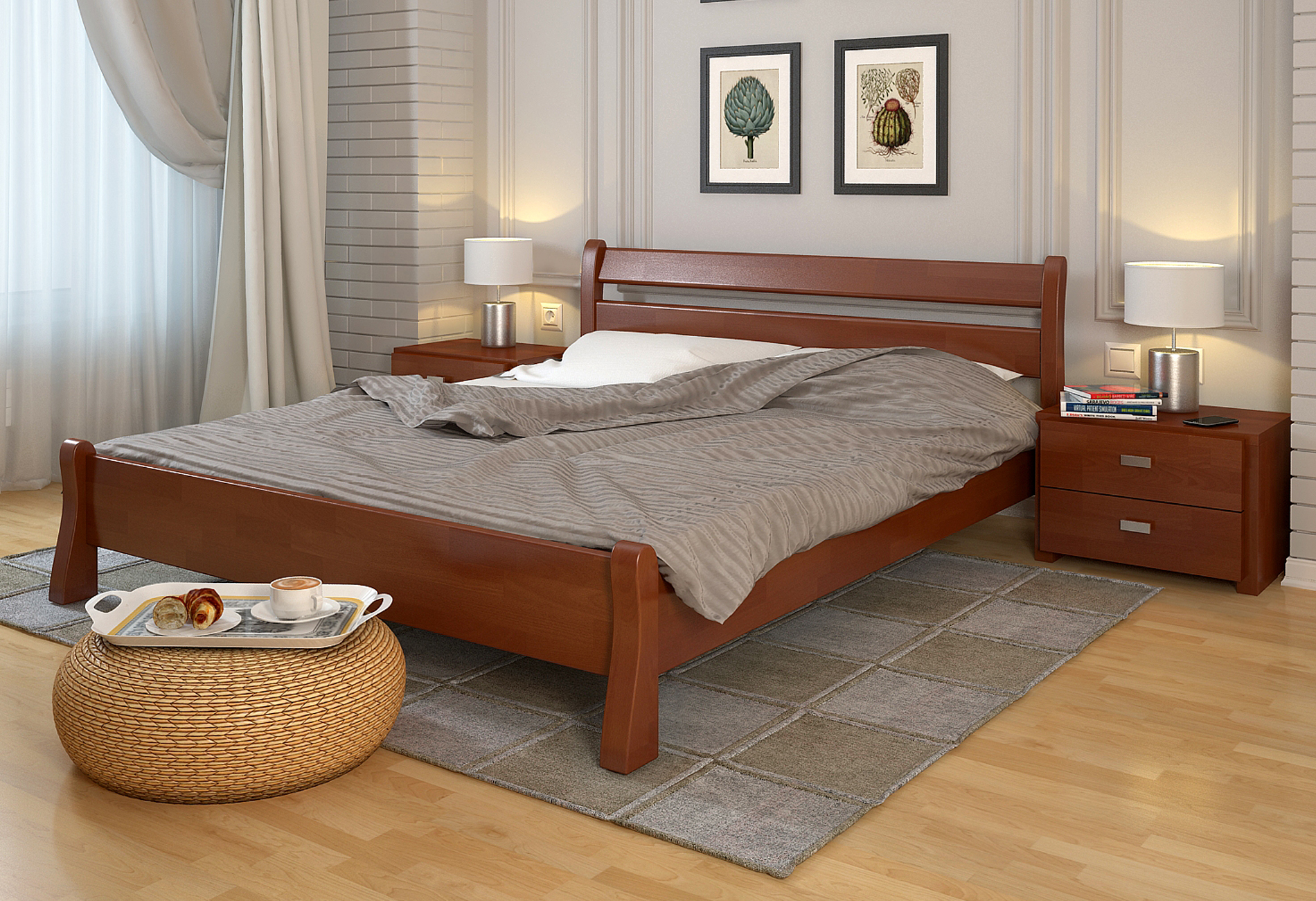 

Кровать Arbordrev Венеция (120*200) бук Яблоня локарно