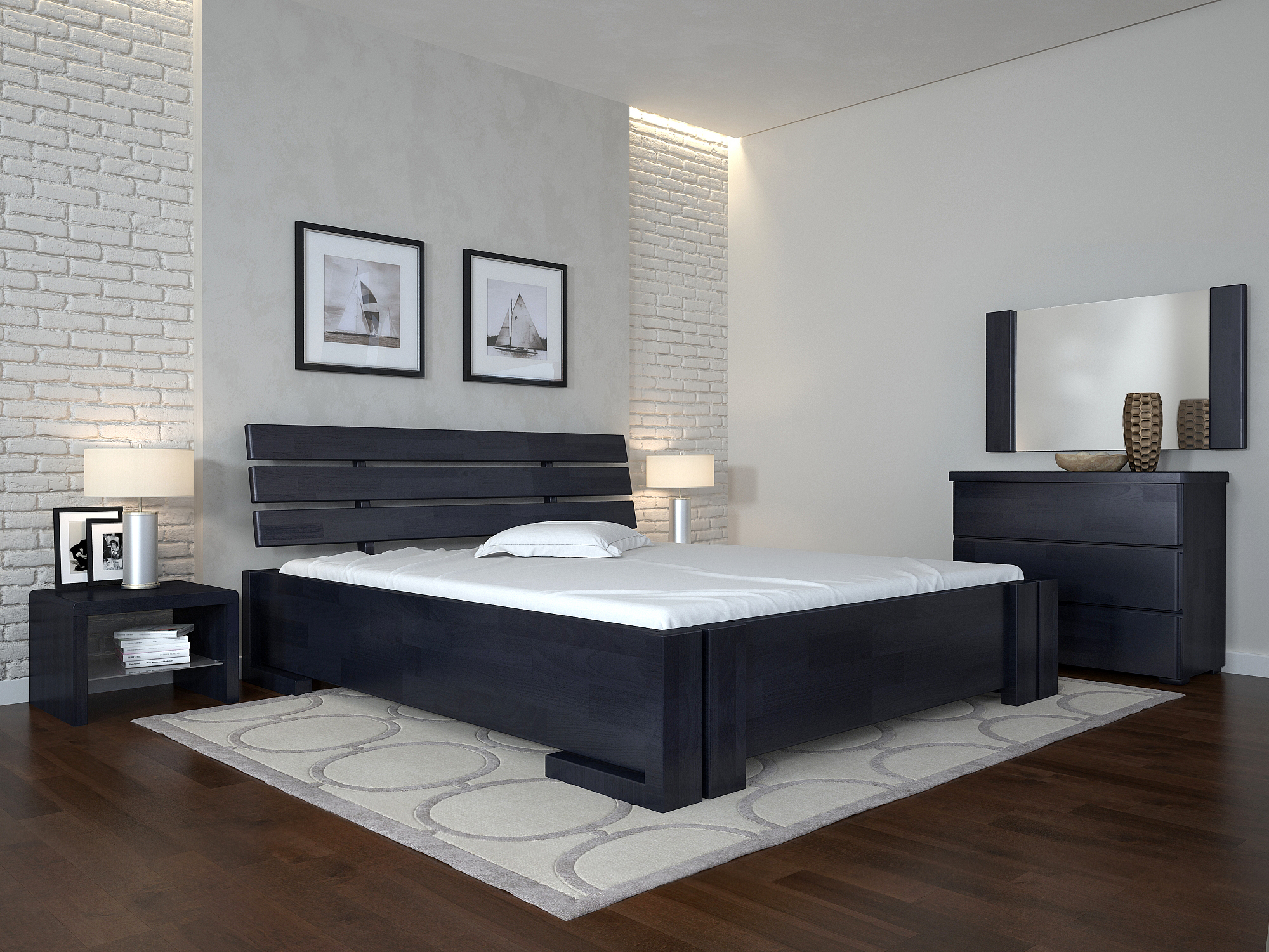 

Кровать Arbordrev Домино без ПМ (180*200) бук Тёмный венге