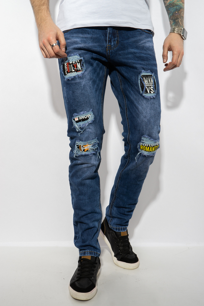 

Джинсы мужские Slim Fit с нашивками 211P392-4 (Синий) 28