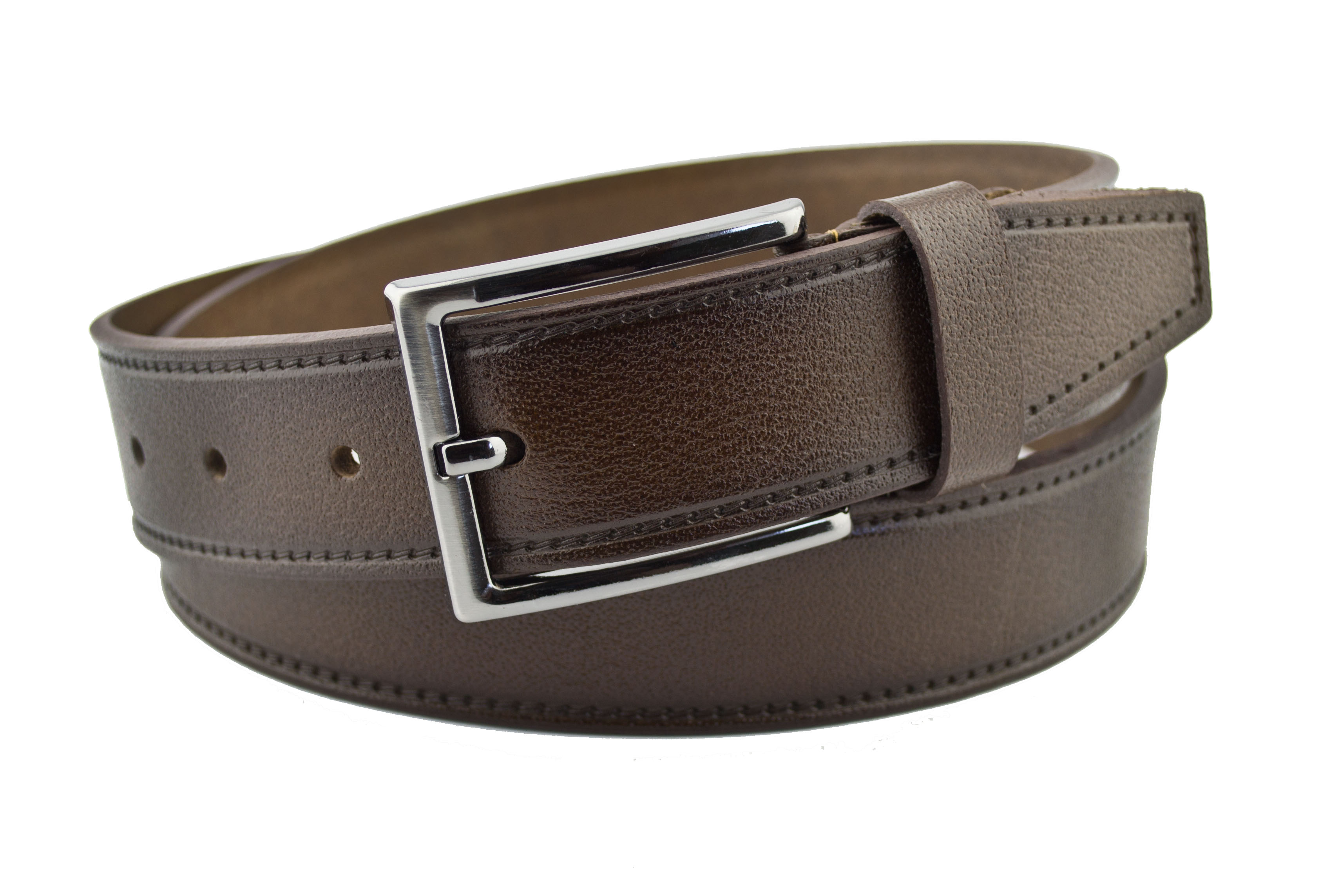 

Мужской кожаный ремень Real Leather 3,5 см для брюк коричневый 110 см-135 см