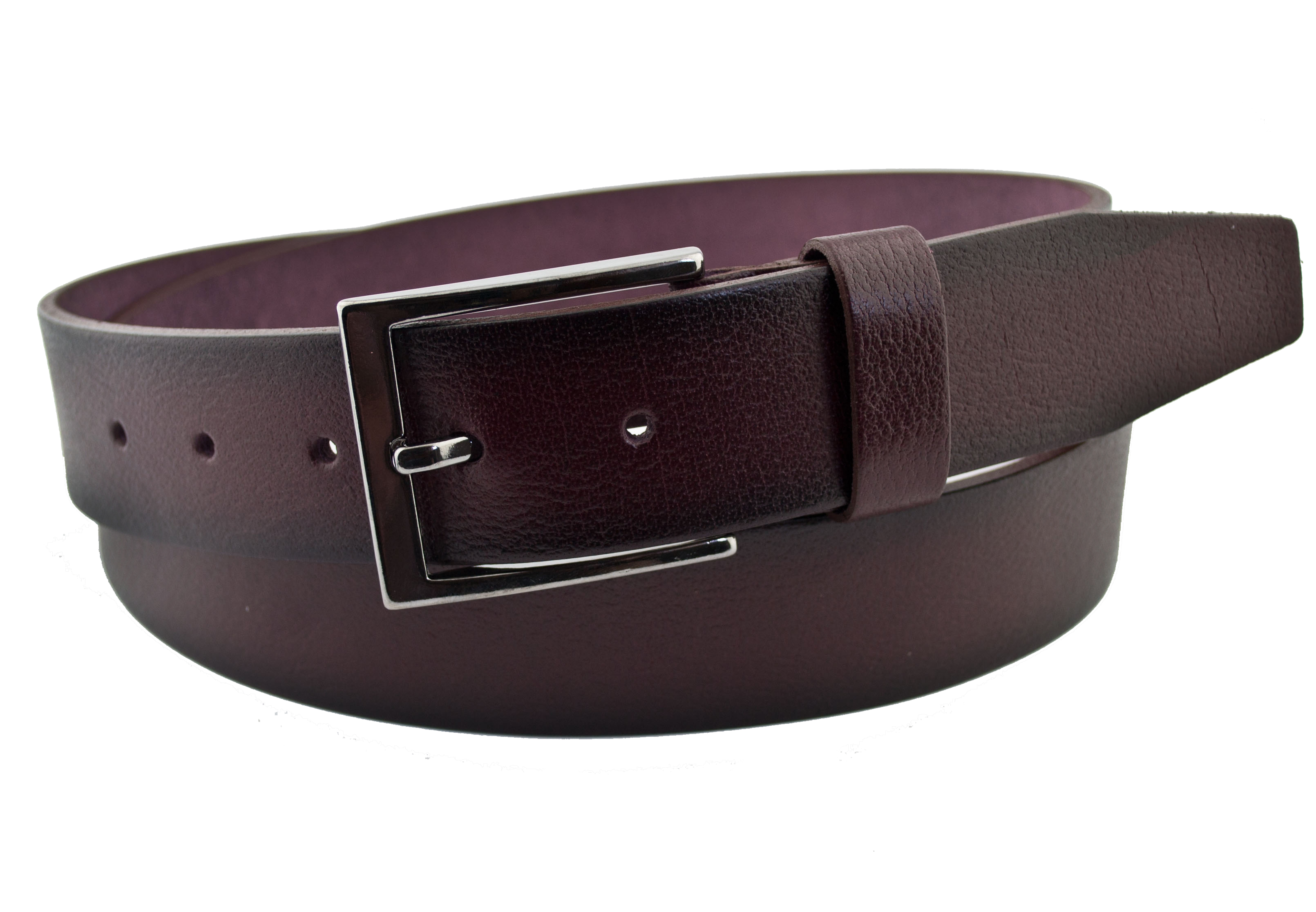 

Мужской кожаный ремень Real Leather 4 см для джинсов баклажановый 110 см-135 см