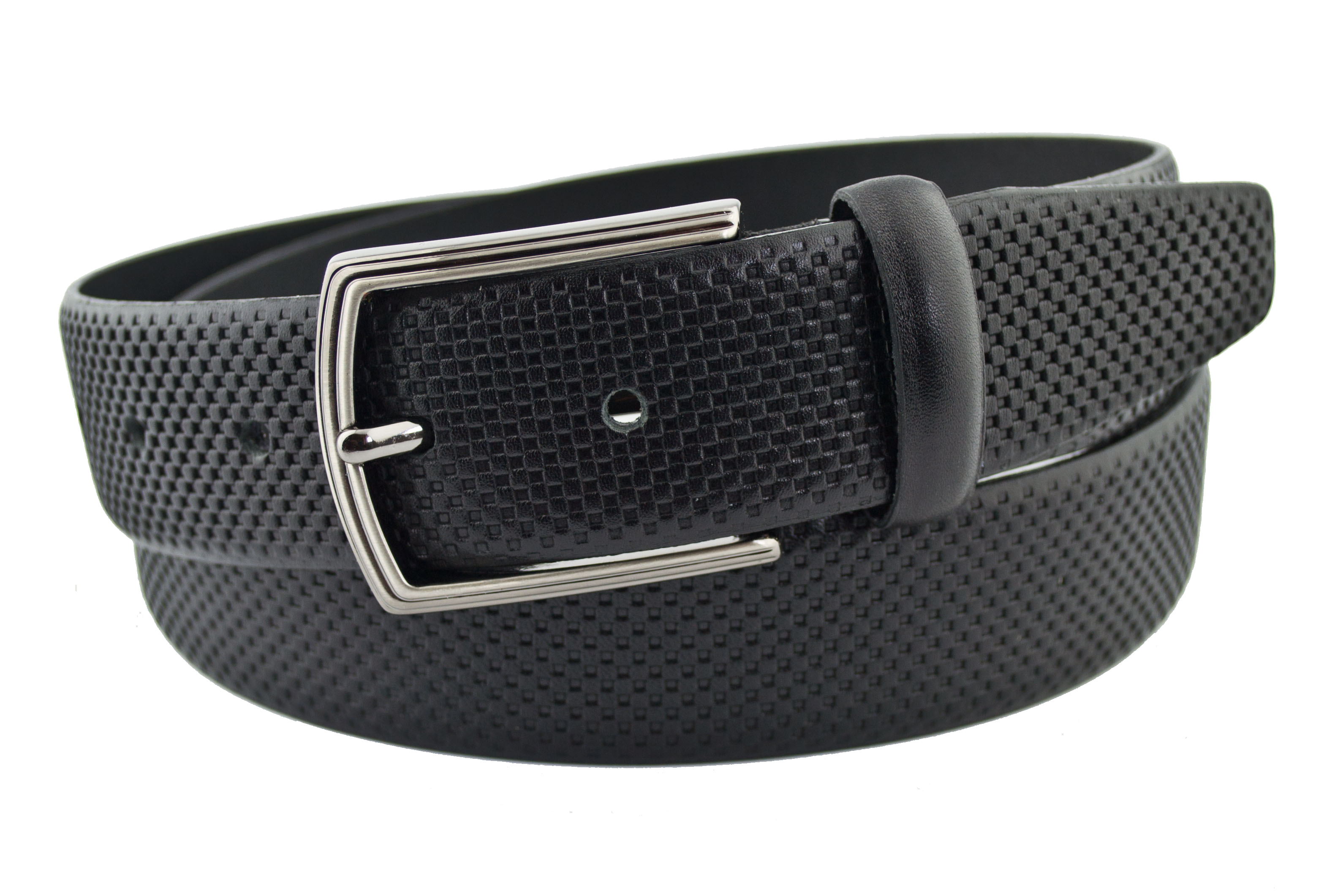 

Мужской кожаный ремень Real Leather 3,5 см для брюк черный 110 см-135 см
