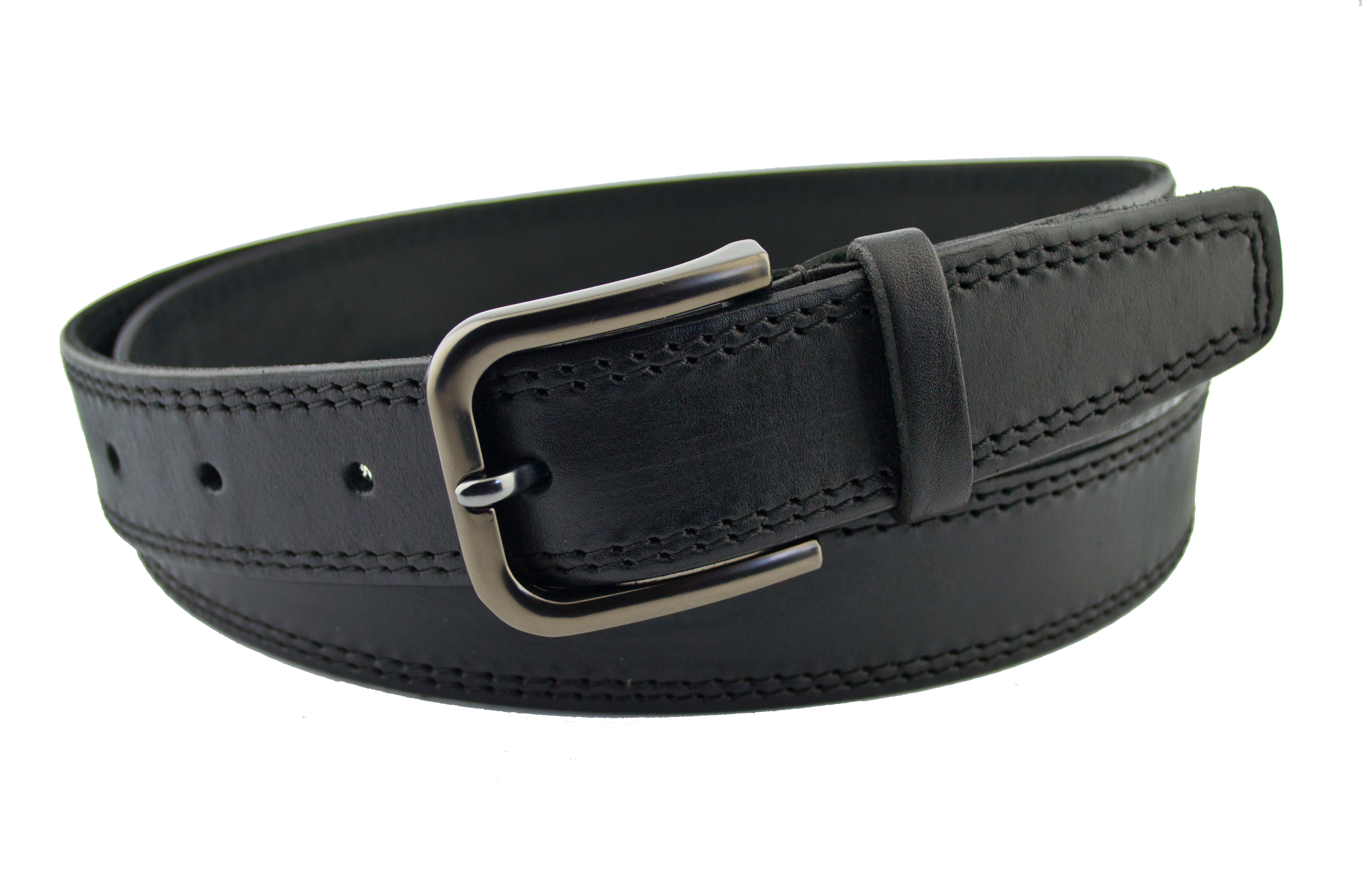 

Мужской кожаный ремень Шкіряний пасок 3,5 см для брюк черный 110 см-135 см