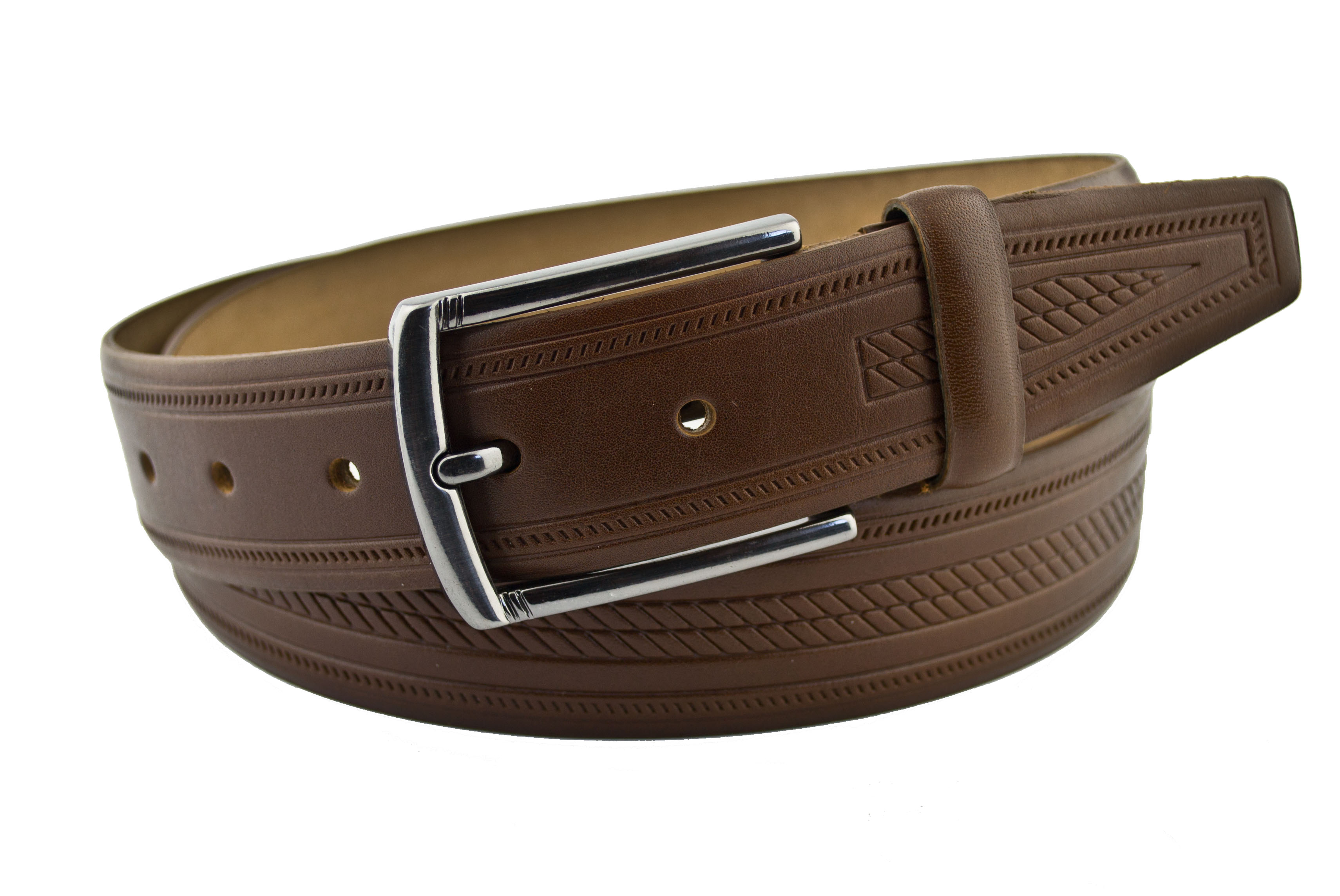 

Мужской кожаный ремень Real Leather 3,5 см для брюк светло коричневый 110 см-135 см