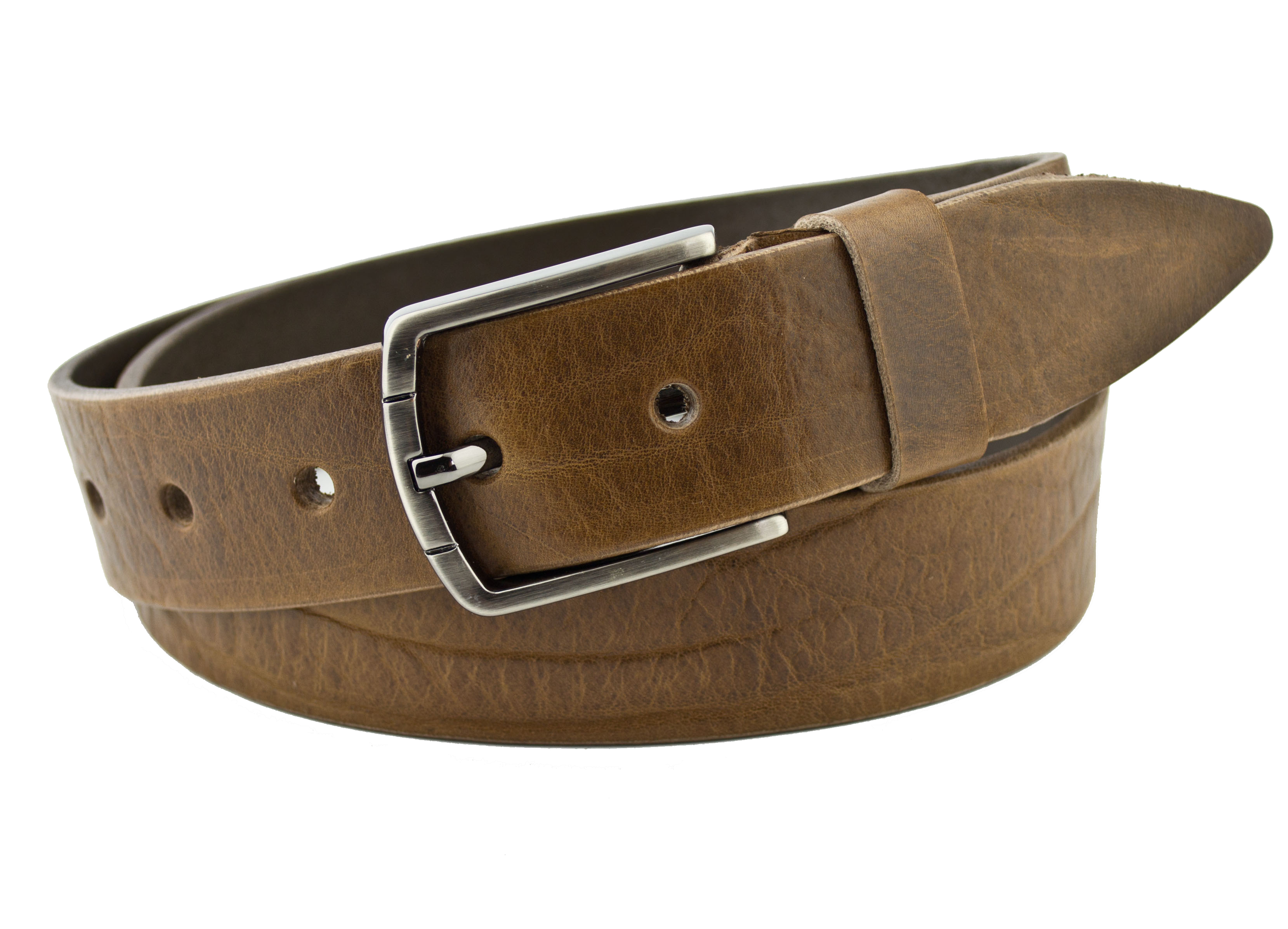 

Мужской кожаный ремень Real Leather 4 см для джинсов коричневый 110 см-135 см