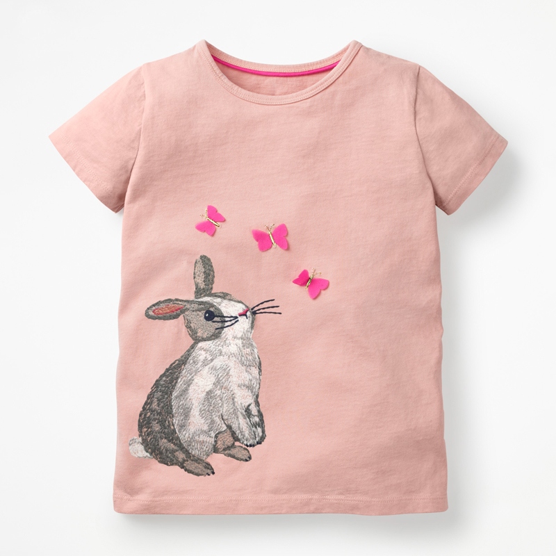 

Футболка для дівчинки Rabbit and butterflies Little Maven (116 / 6 років) Рожевий