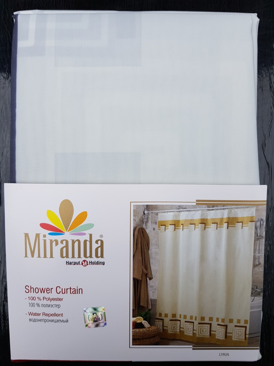 

Шторка для ванной "Miranda" 180х200 см. LYKIA Серая