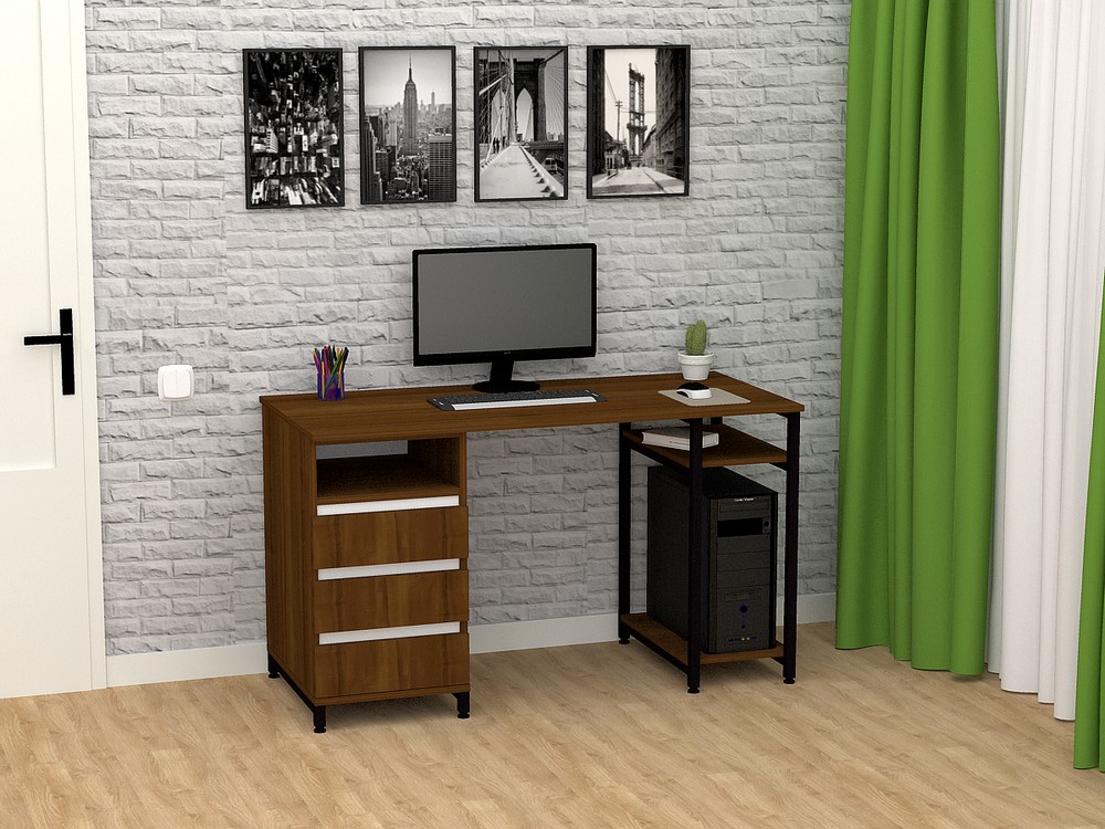 

Стол письменный FlashNika Loft СКЛ-6 140 орех экко