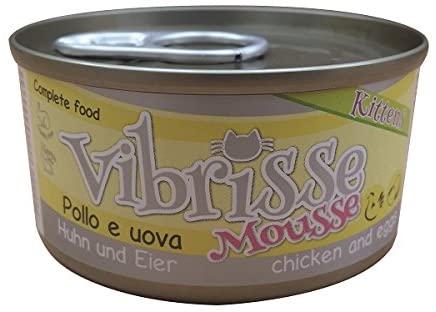 

Блок консервированного корма для котят VIBRISSE MOUSSE (курица, яичный паштет) 24 шт*70 г