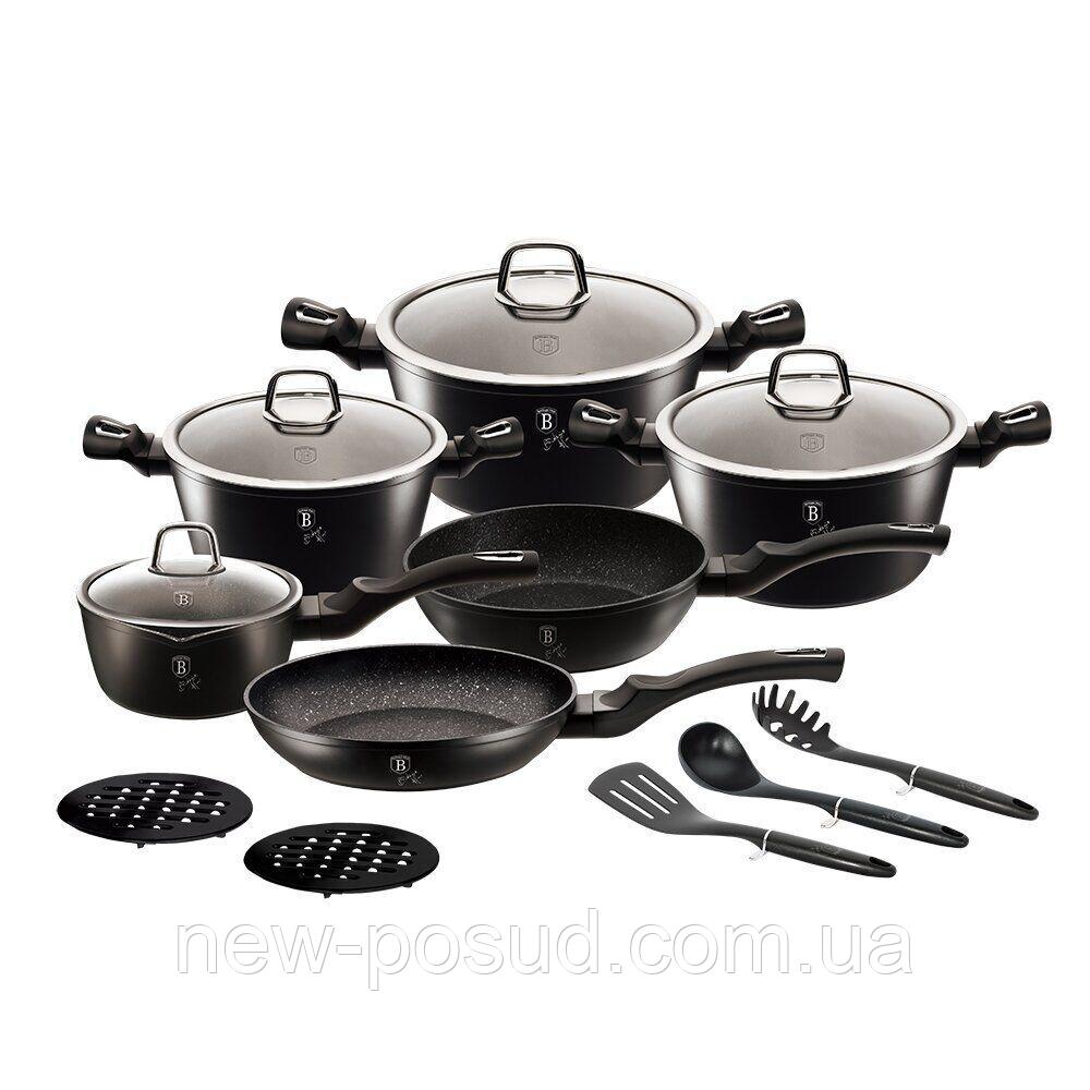 

Набор посуды Berlinger Haus BLACK SILVER Collection из15 предметов BH-6155