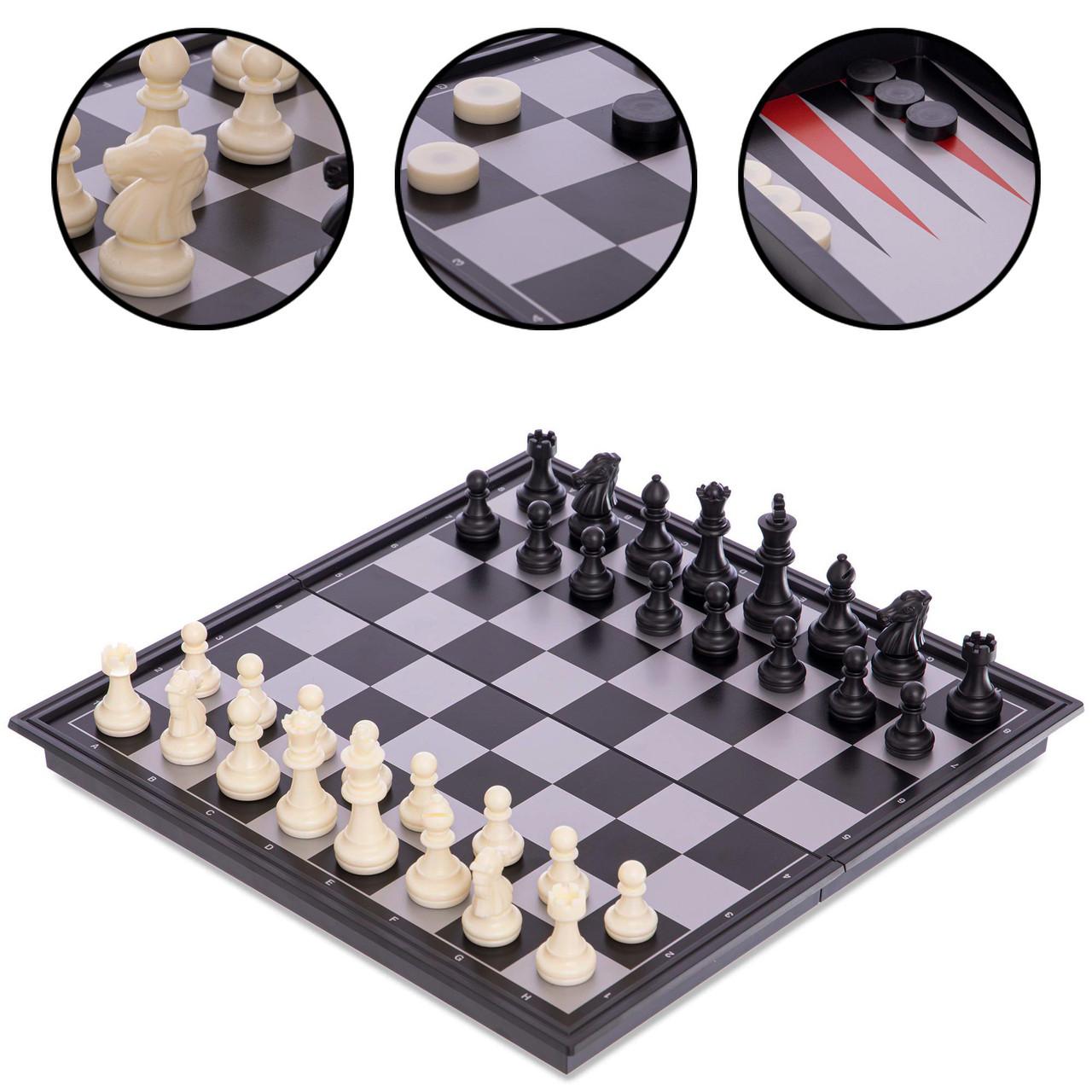

Настольная игра 3 в1 шахматы, нарды, шашки магнитные Zelart Tactic 38810 (25x25 см)