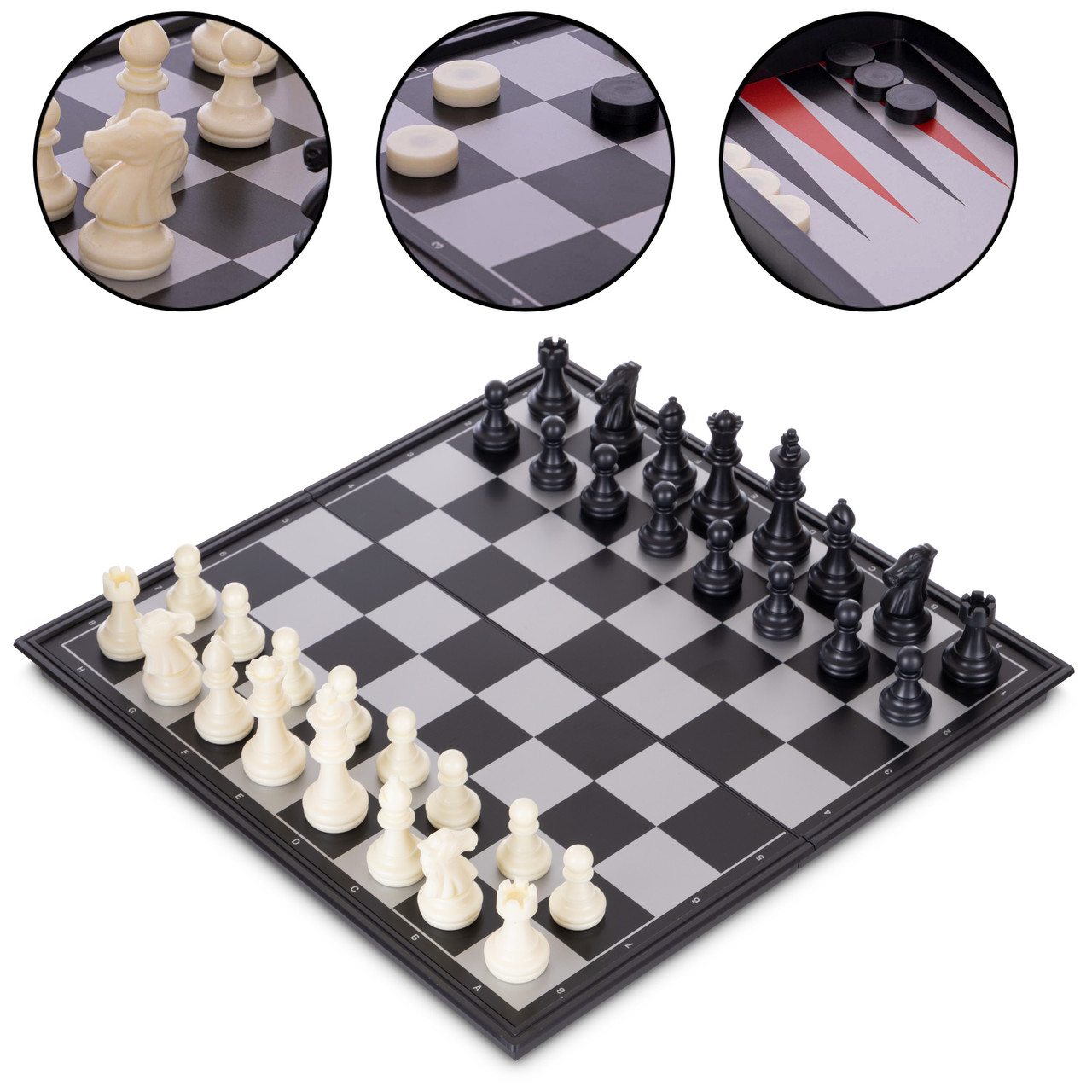 

Настольная игра 3 в1 шахматы, нарды, шашки магнитные Zelart Tactic 48812 (32x32 см)