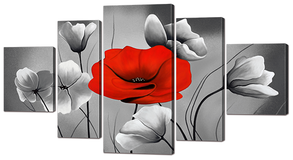 

Модульная картина Interno Эко кожа Красный Мак 158х86см (А841XL)